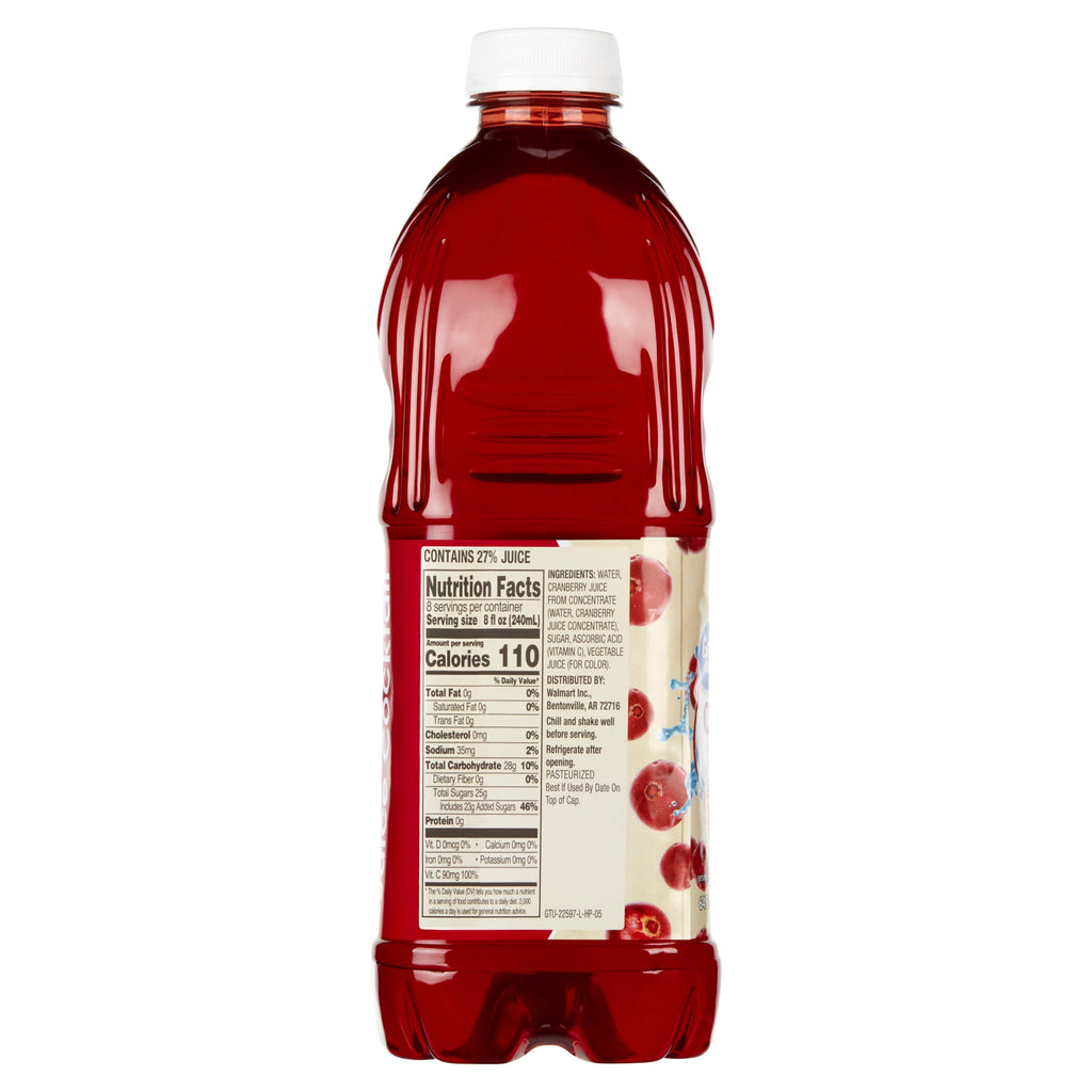Great Value Cranberry Juice Cocktail 64 fl oz Bottle