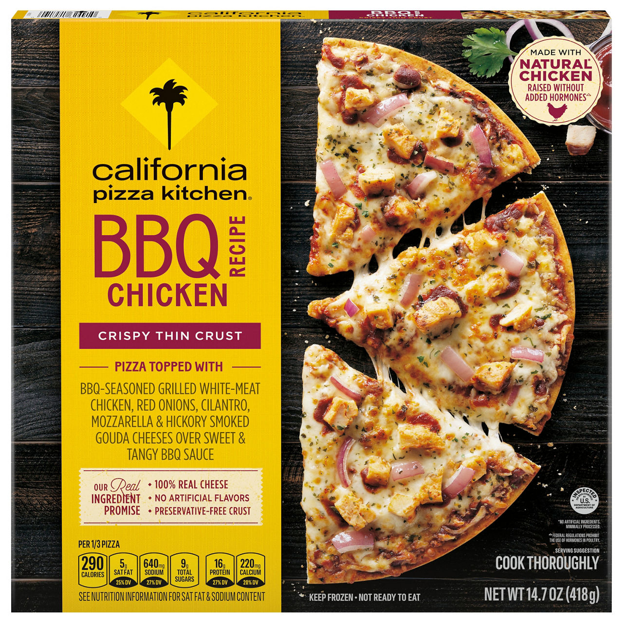 California Pizza Kitchen BBQ Chicken Recipe Crispy Thin Crust Pizza 14.7 oz