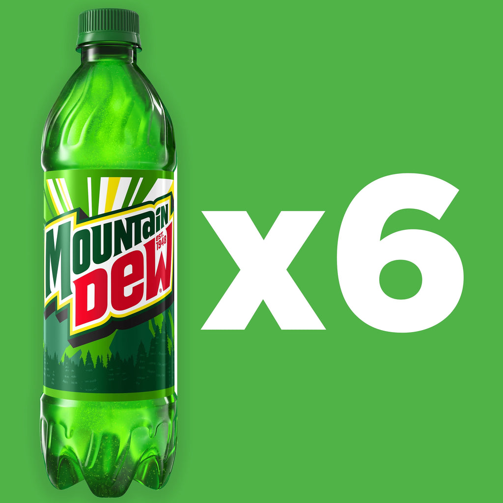 Mountain Dew Original Citrus Soda Pop Bottles 16.9 Fl Oz 6 Pack