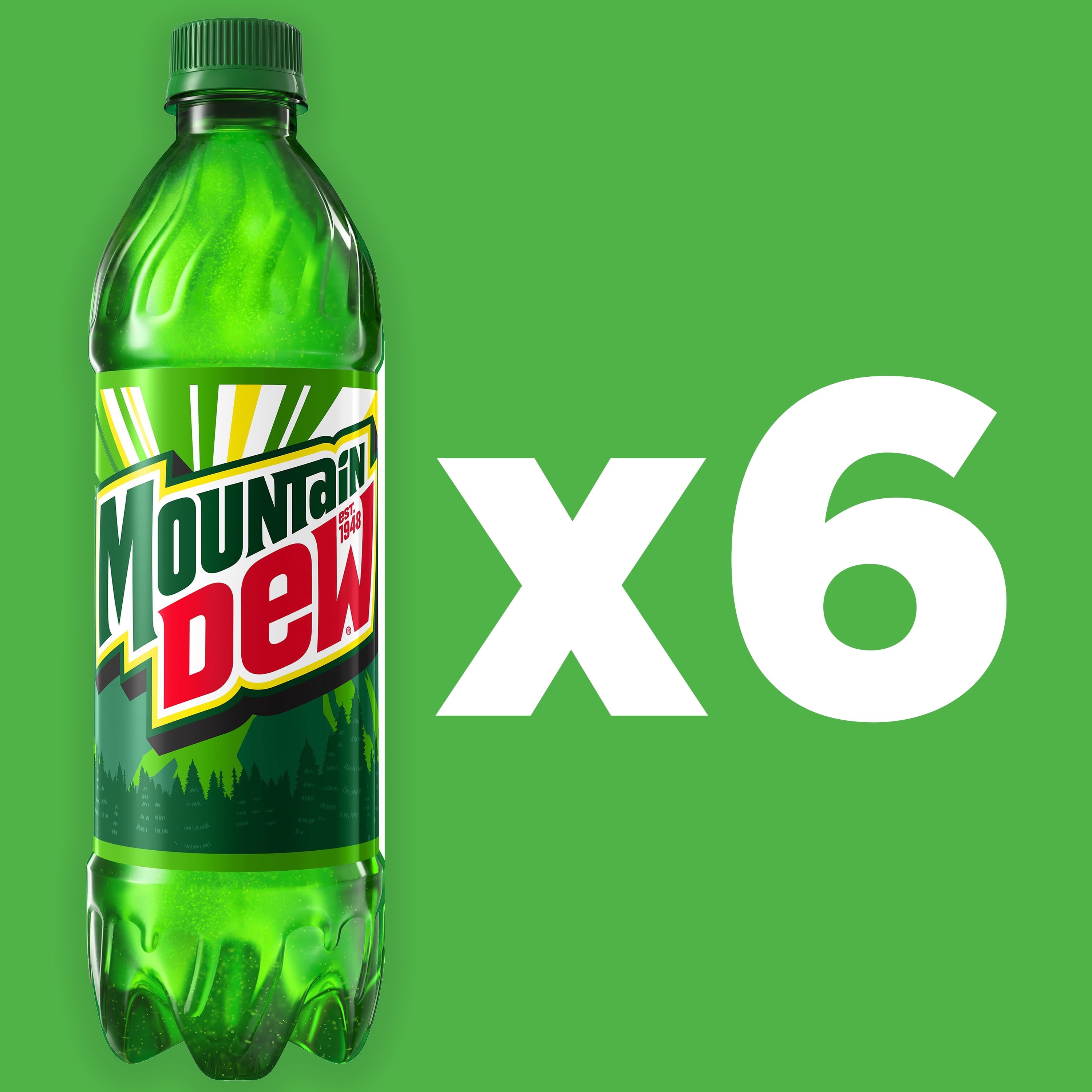 Mountain Dew Original Citrus Soda Pop Bottles 16.9 Fl Oz 6 Pack