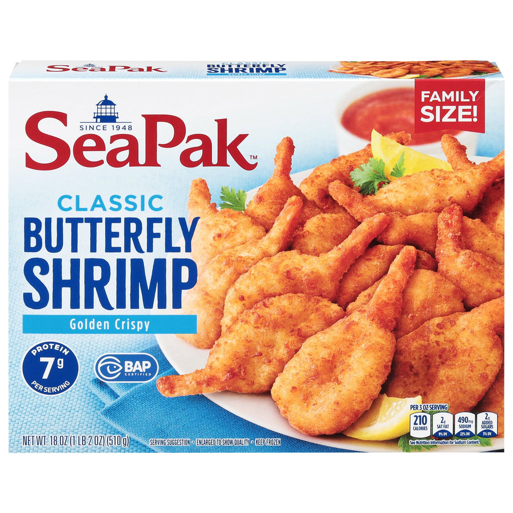 SeaPak Crispy Breaded Butterfly Shrimp Frozen 18 Oz 36 Count