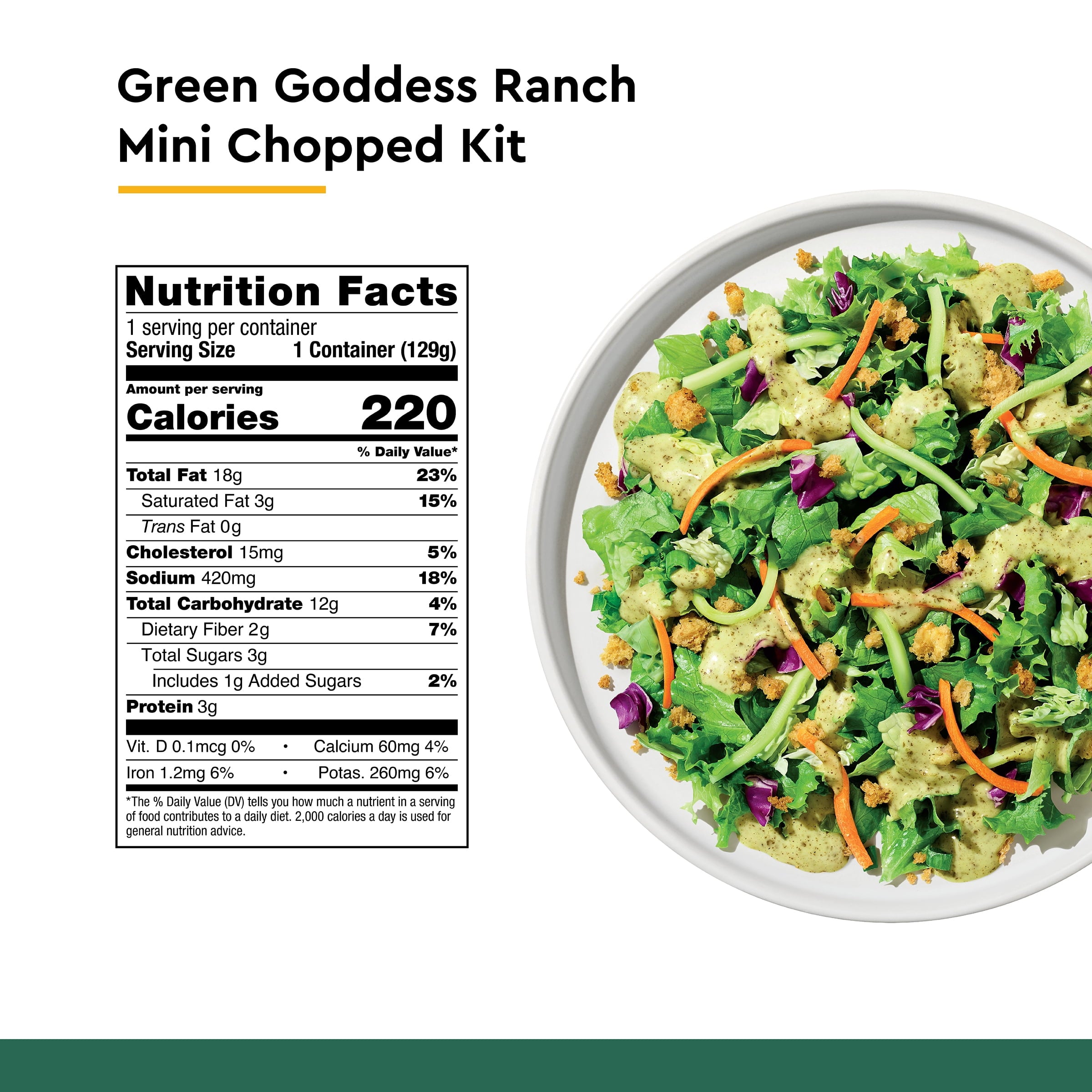 Green Goddess Ranch Mini Salad Kit 4.55 Oz Bag