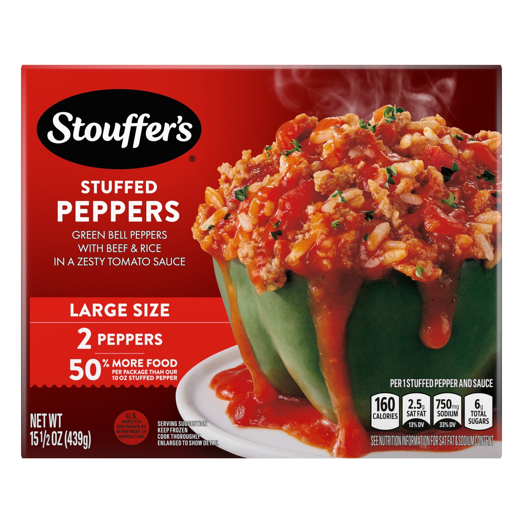 Stouffer's Stuffed Peppers Large Size Frozen 15.5 Oz