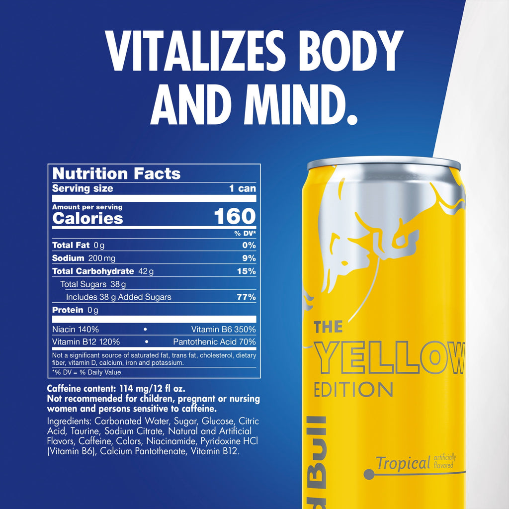 Red Bull Yellow Edition Tropical Energy Drink 12 fl oz Single Can