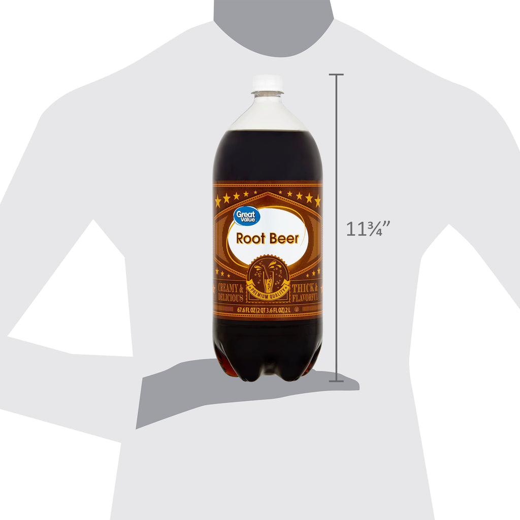 Great Value Root Beer Soda Pop Bottle 2 L