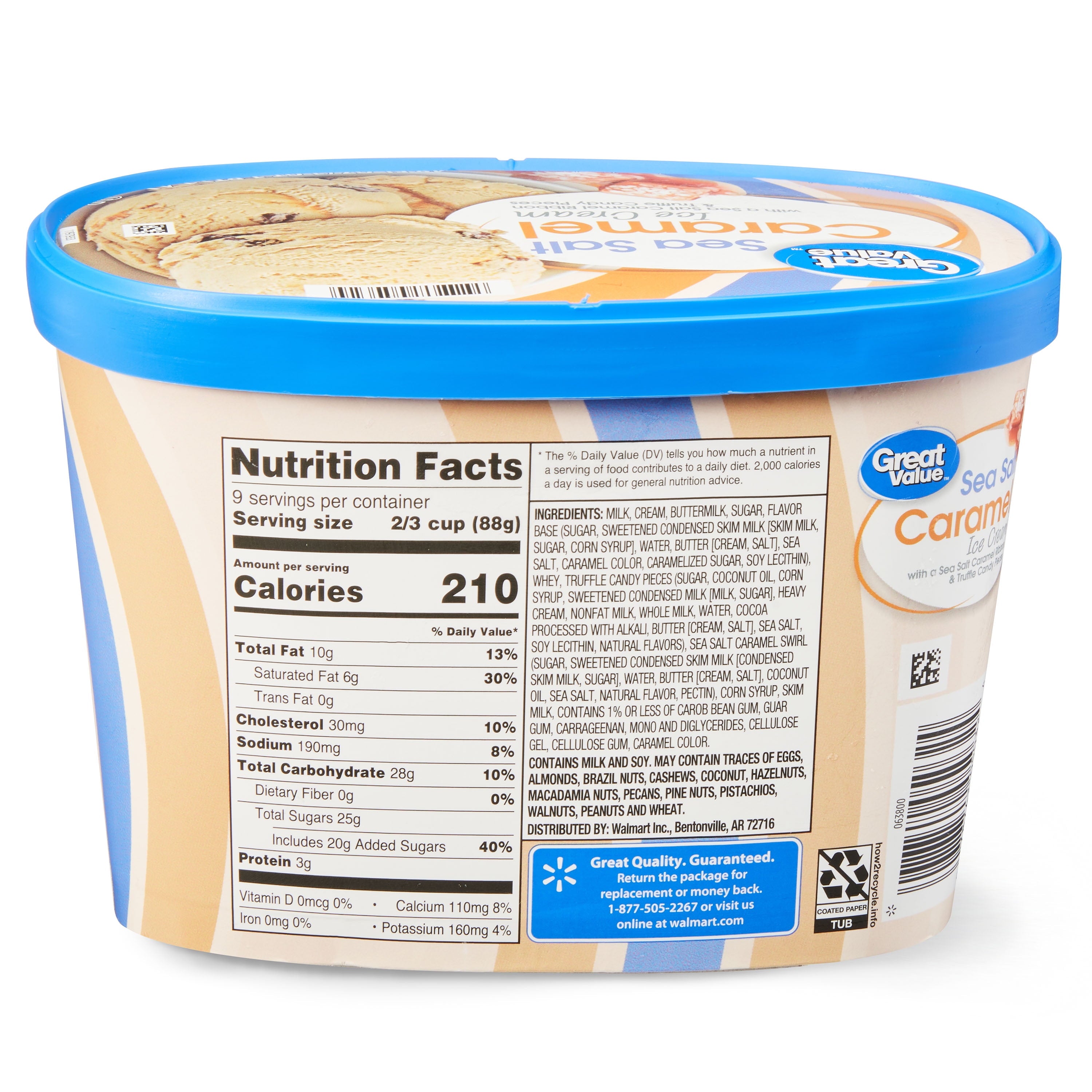 Great Value Sea Salt Caramel Ice Cream 48 Fl Oz
