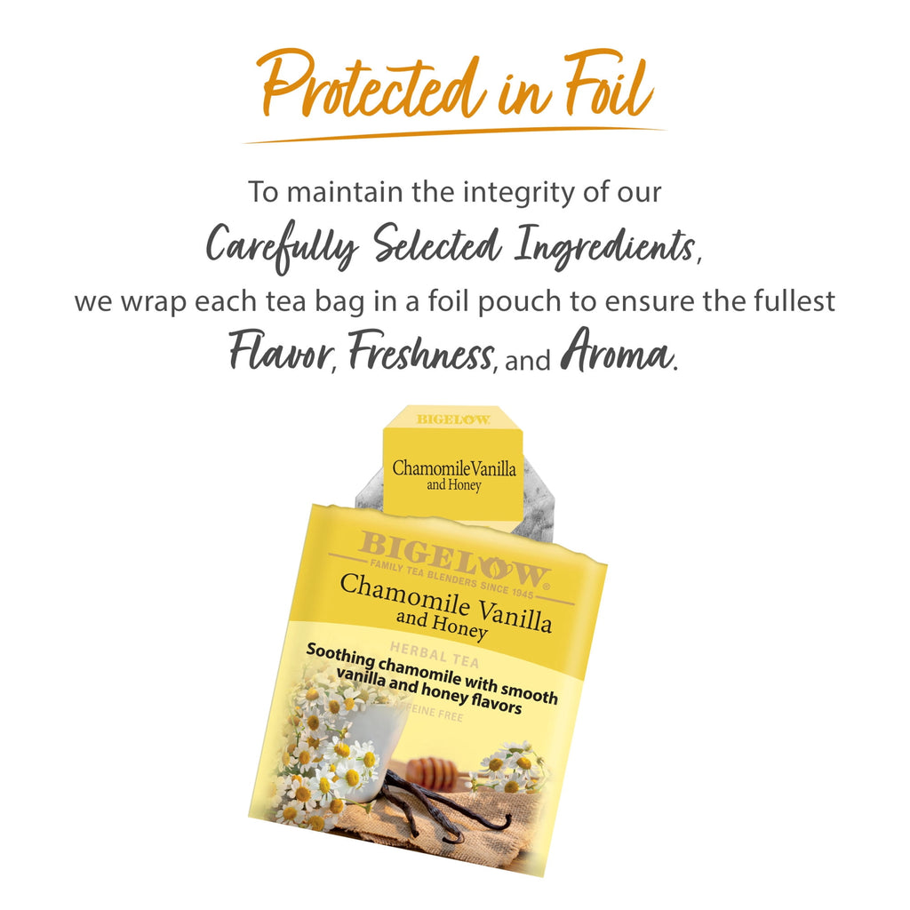 Bigelow Chamomile Vanilla and Honey Caffeine Free Herbal Tea Bags 20 Count