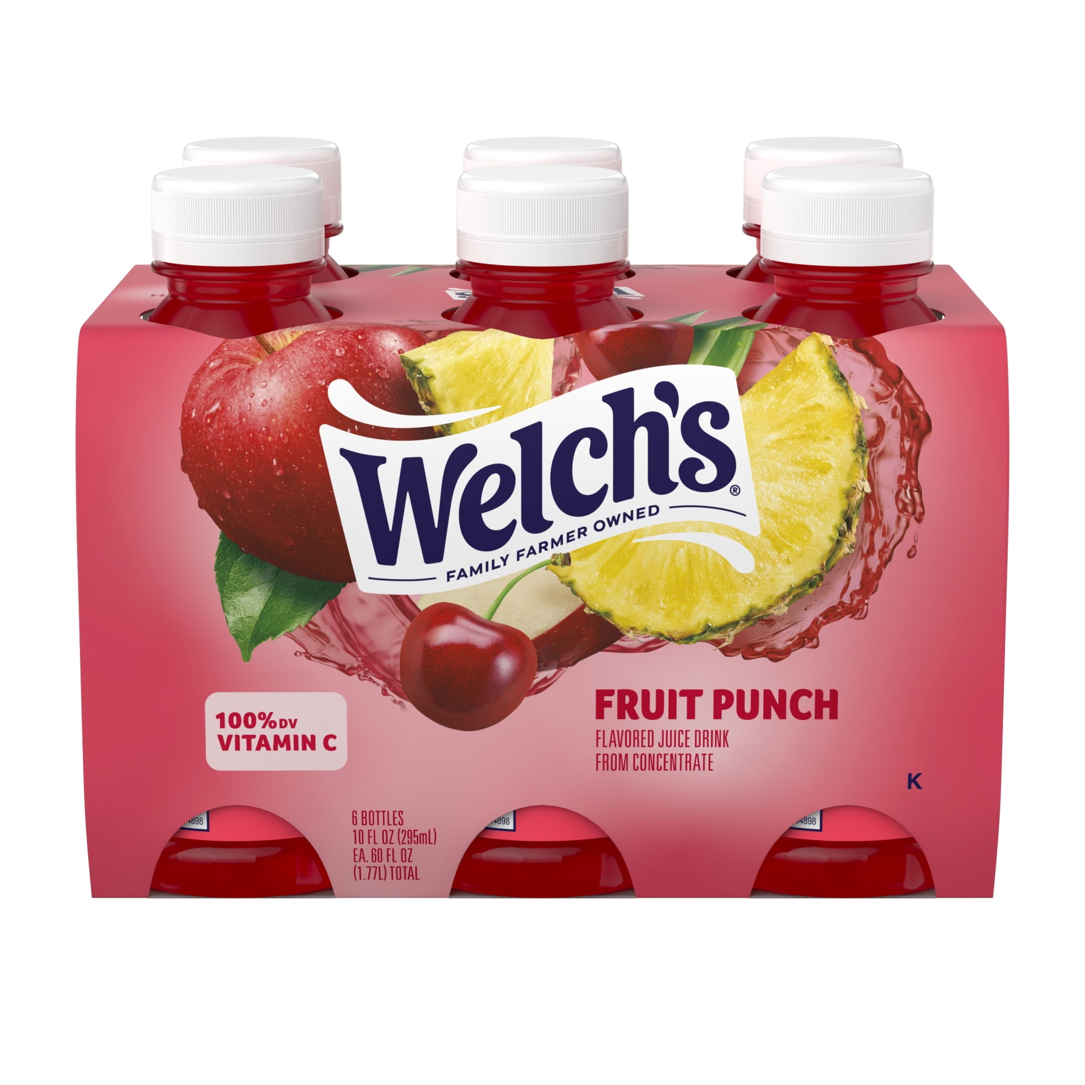 Welch's Fruit Punch Juice Drink 10 fl oz 6 Pack