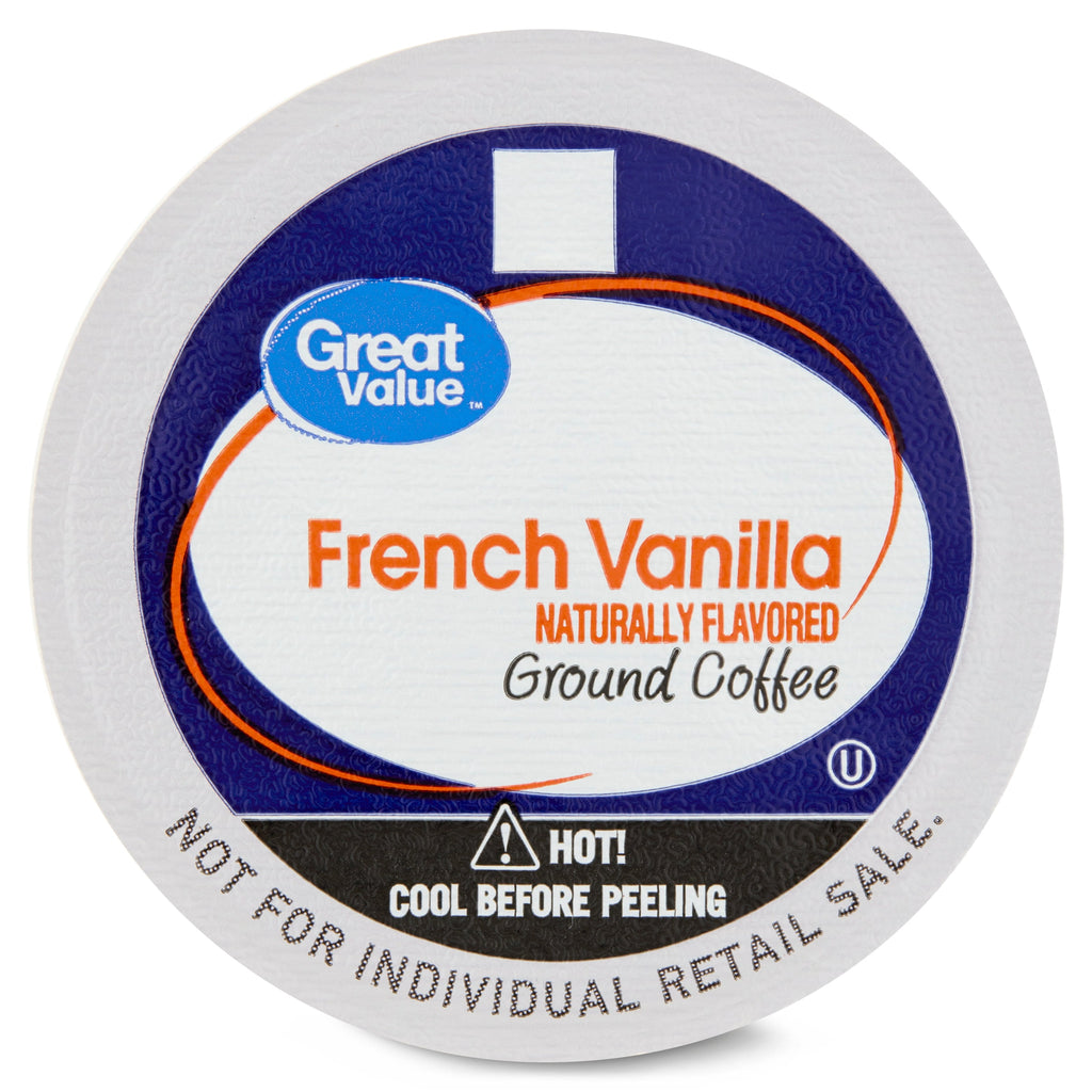 Great Value 100% Arabica French Vanilla Medium Roast Ground Coffee Pods 12 Count