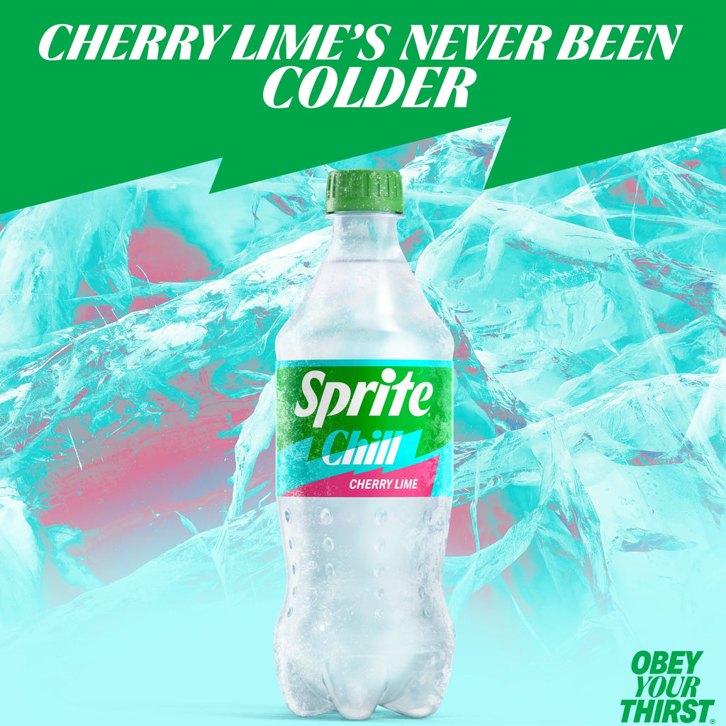 Sprite Chill Cherry-Lime Caffeine Free Soda Pop Bottle 20 Fl Oz
