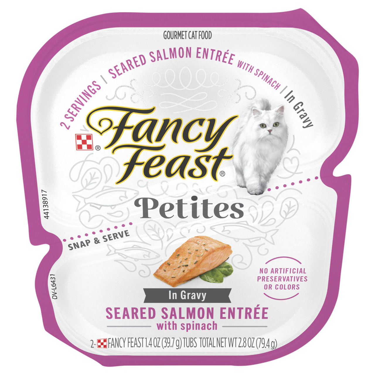 Fancy Feast Gourmet Petites Seared Salmon Entree with Spinach Cat Food 2.8 oz