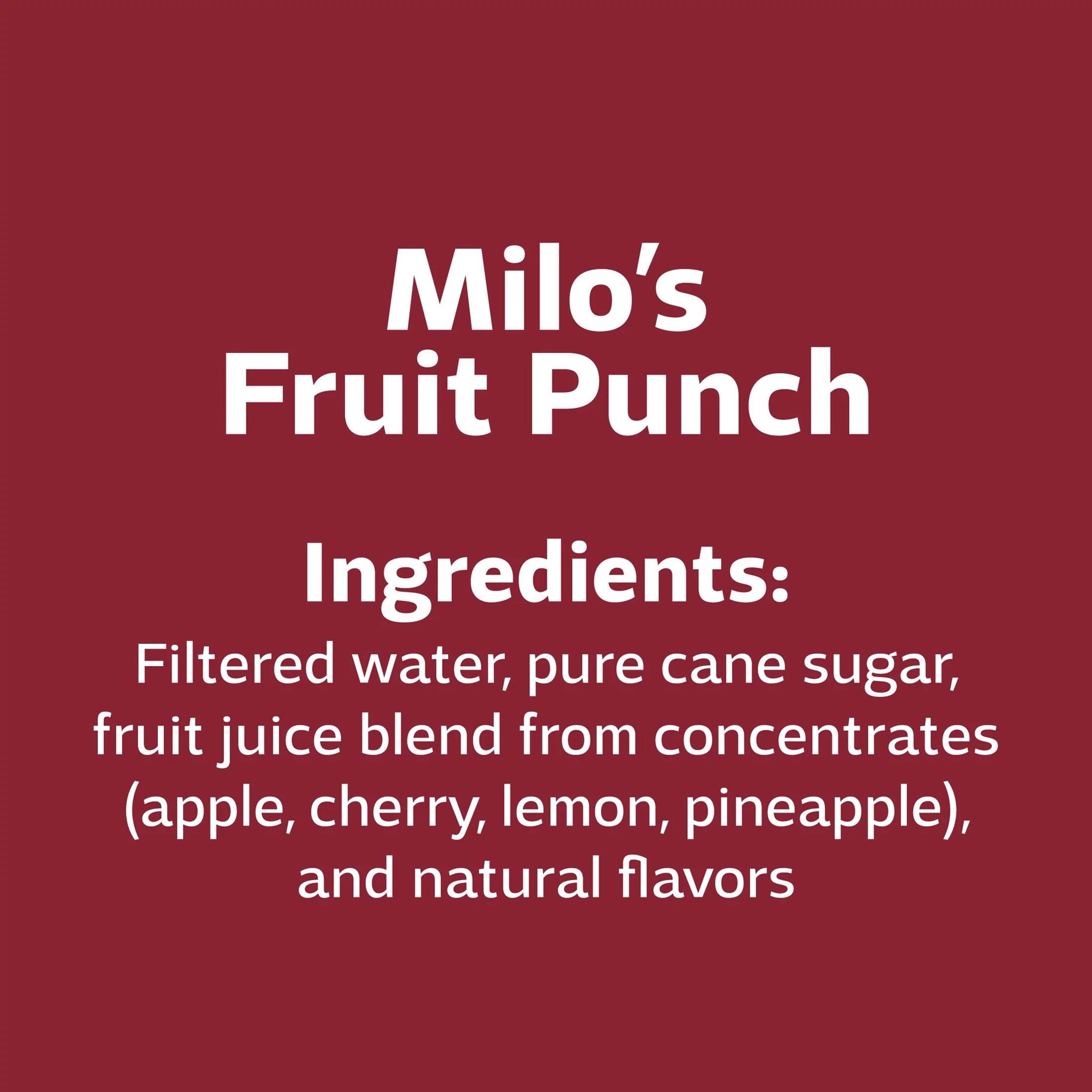 Milo's Fruit Punch 100% Natural Juice Drink Pulp-Free 128 fl oz