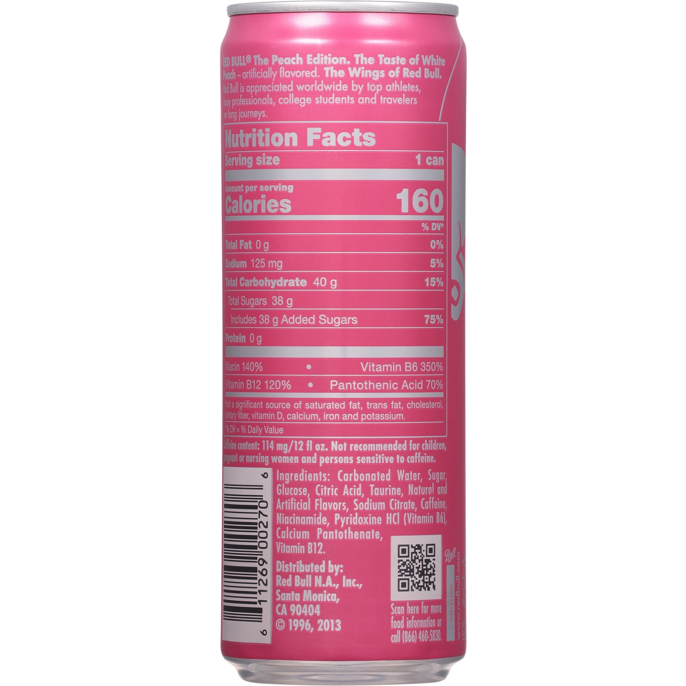 Red Bull Peach Edition Energy Drink 12 fl oz Single Can