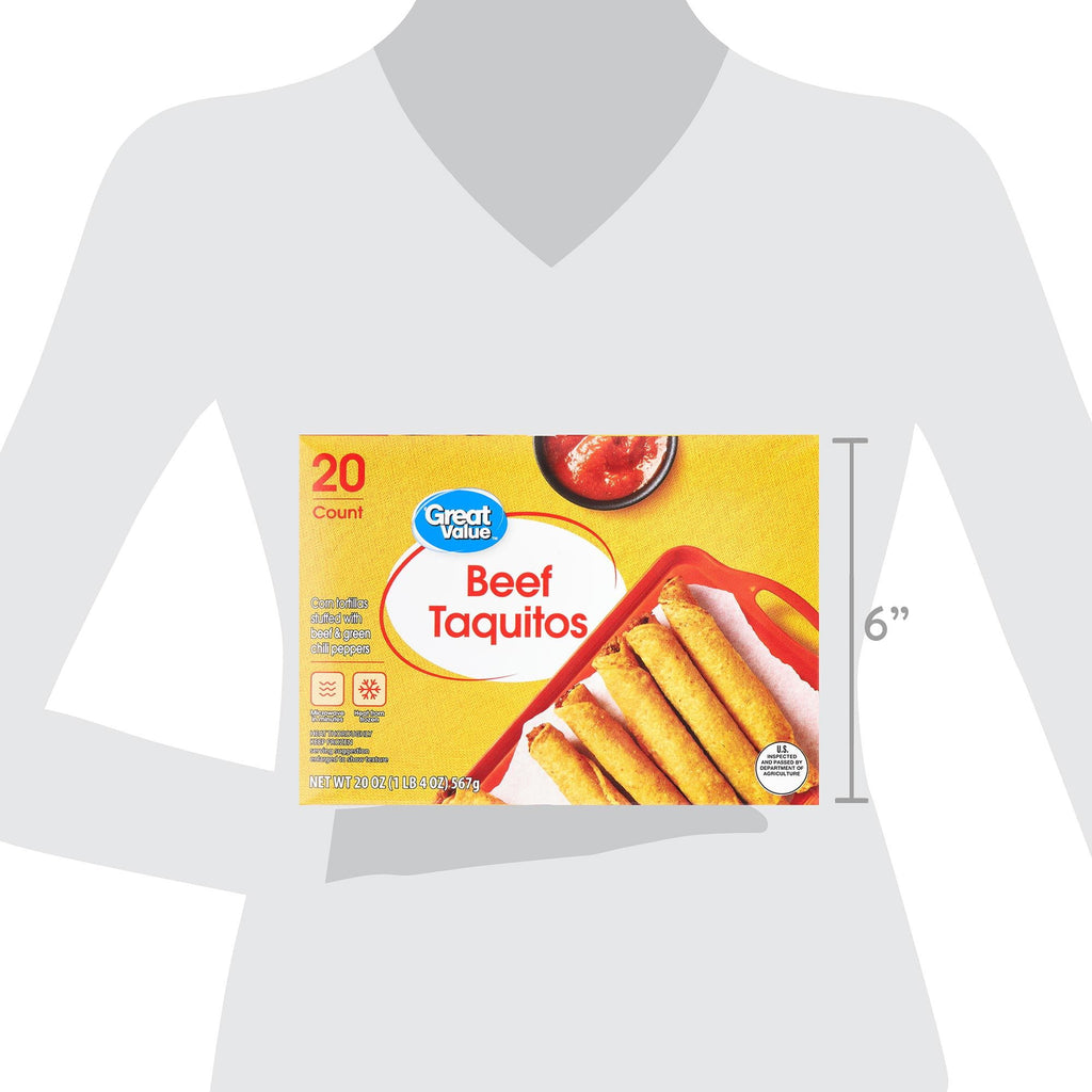 Great Value Yellow Corn Masa Beef Taquitos Frozen 20 Oz 20 Count