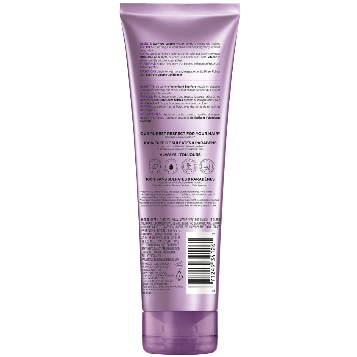 L'Oreal Paris EverPure Volume Sulfate Free Shampoo for Fine Hair 8.5 fl oz