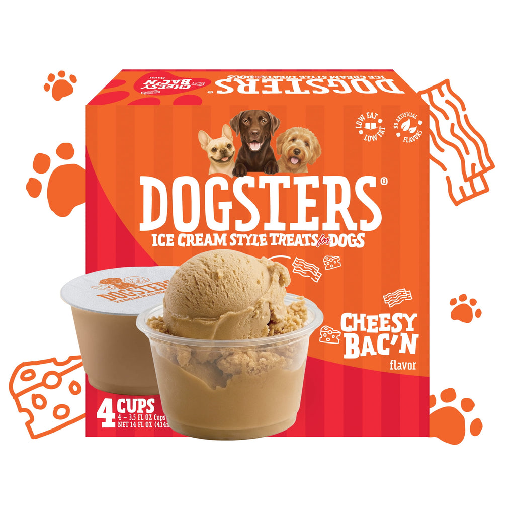 Dogsters Cheesy Bac'n Ice Cream Style Dog Treats 4 Count 14 Fl Oz