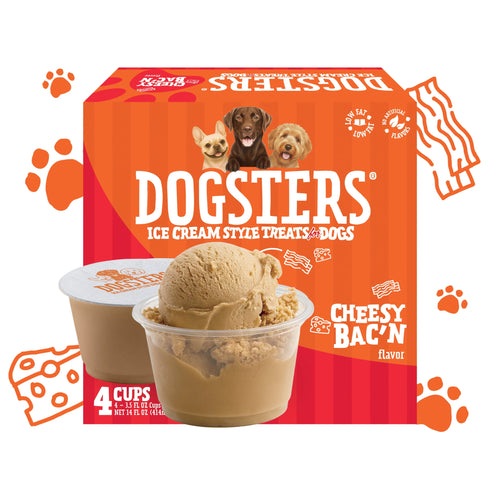 Dogsters Cheesy Bac'n Ice Cream Style Dog Treats 4 Count 14 Fl Oz