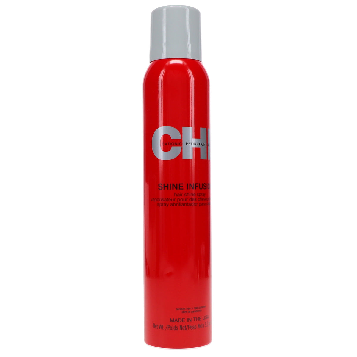 CHI Shine Infusion Strengthening & Split End Repair Hair Spray Strong Hold Non-Aerosol 5.3 oz