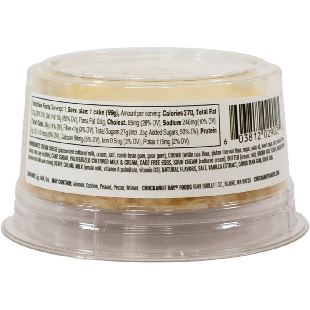 Gluten Free New York Style Cheesecake 3.5 Oz 1 Count Frozen Chuckanut Bakers
