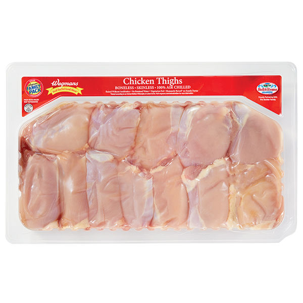 Wegmans Boneless Skinless Chicken Thighs Family Pack 3.4 lbs