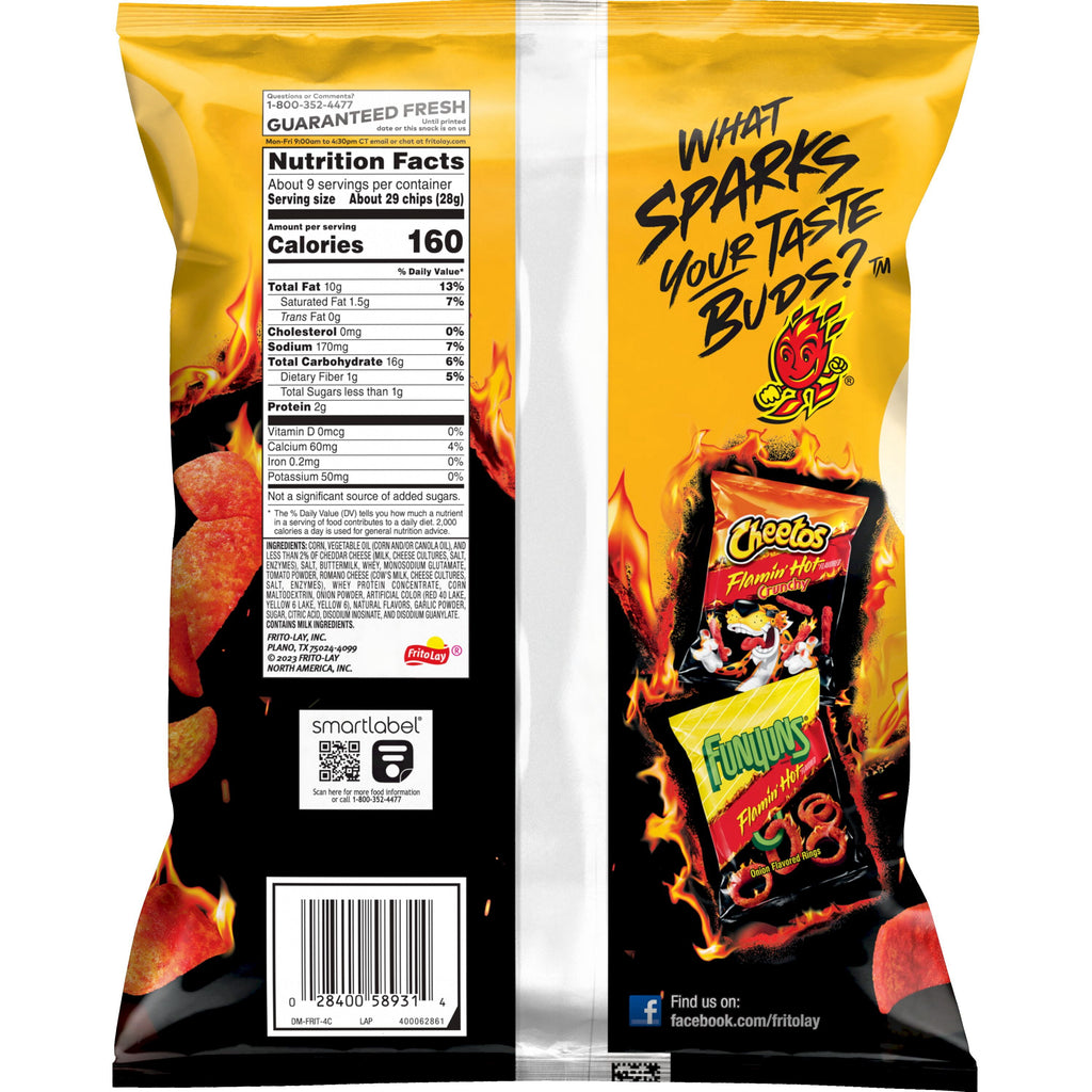 Flamin' Hot Flavored Corn Chips 9.25 Oz Fritos
