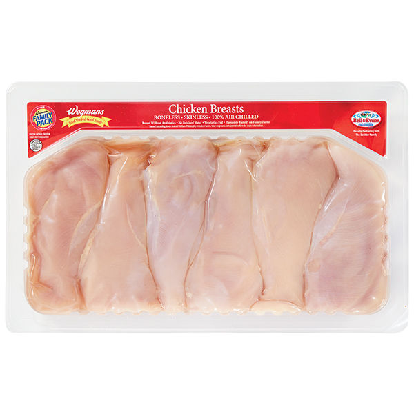 Wegmans Boneless Skinless Antibiotic-Free Chicken Breast Family Pack 3.3 lbs