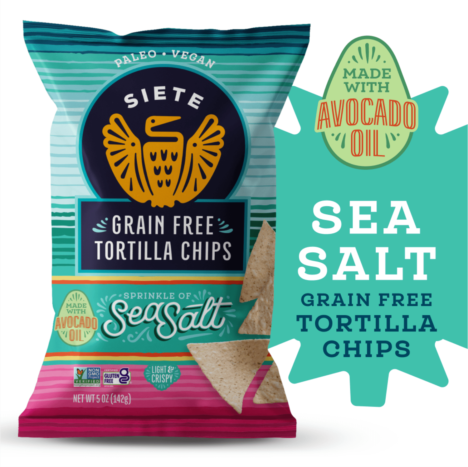 Grain Free Tortilla Chips Sprinkle Of Sea Salt 5 Oz Siete
