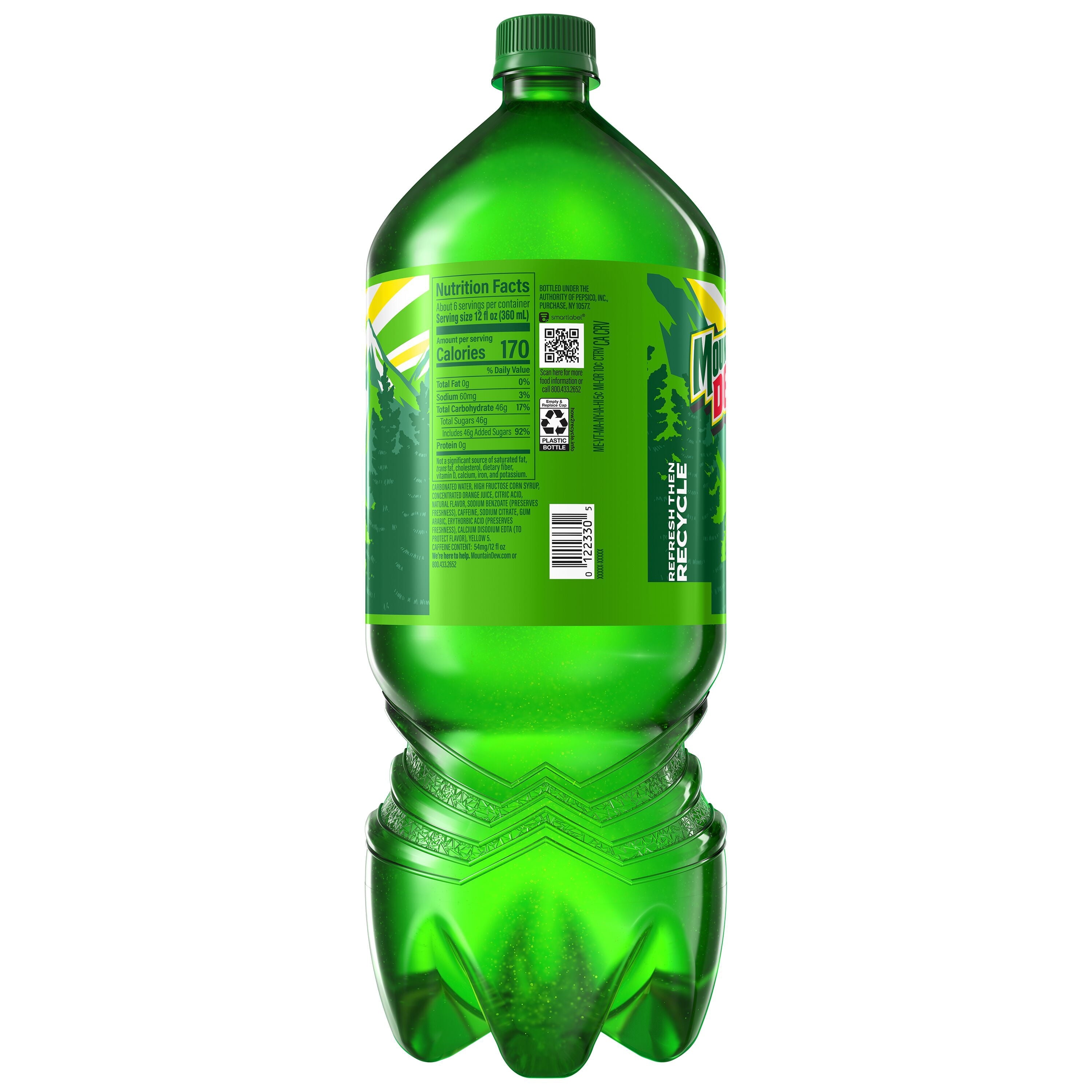 Mountain Dew Citrus Soda Pop Bottle 2 Liters