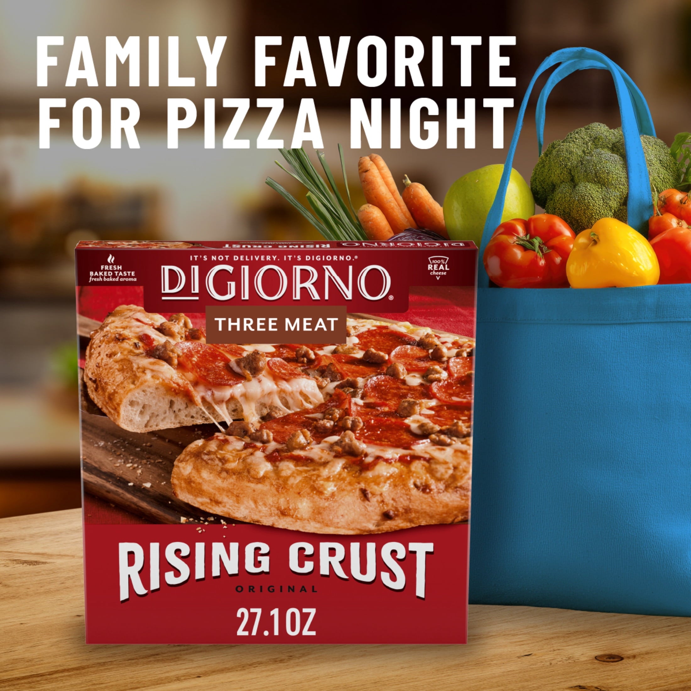 DiGiorno Rising Crust Three Meat Frozen Pizza 27.1 Oz