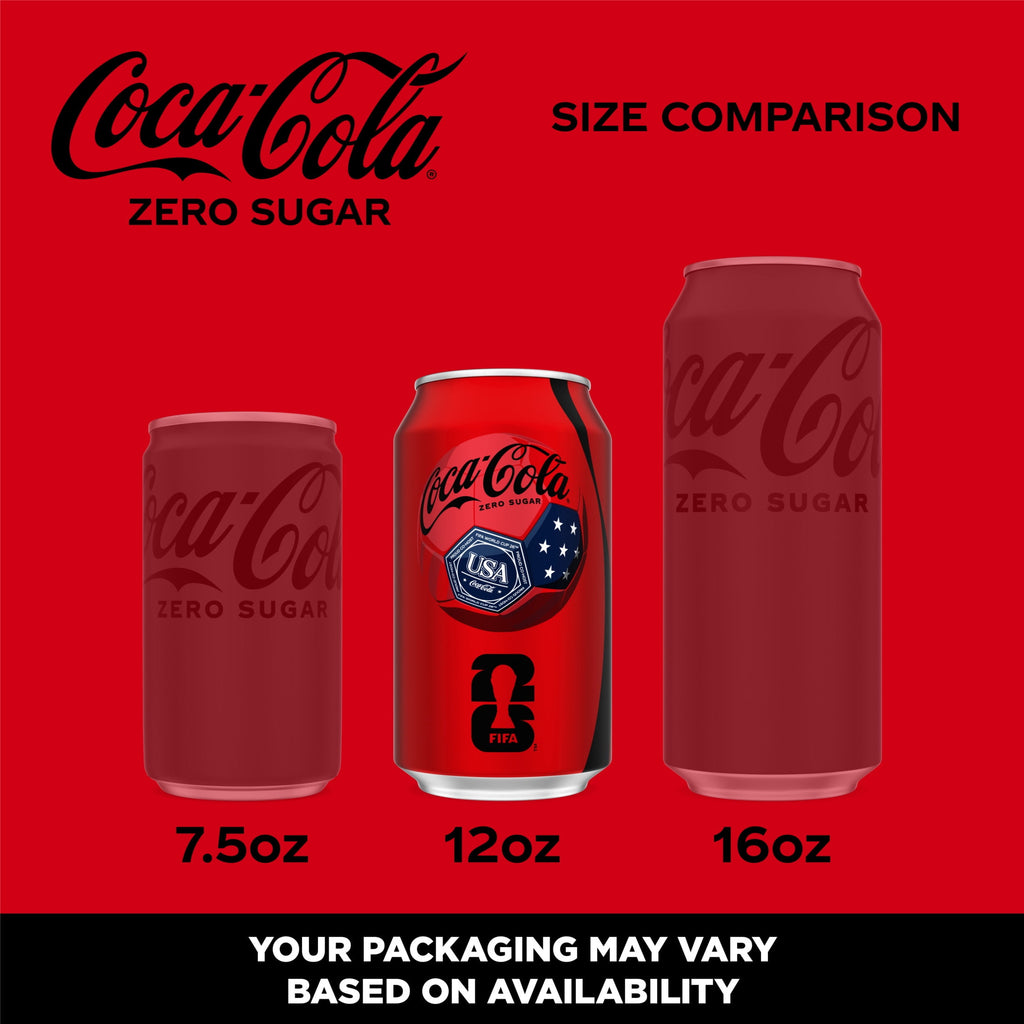 Zero Sugar Soda Pop Cans 12 Fl Oz 24 Pack Coca-Cola