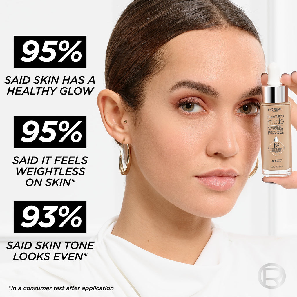 L'Oreal Paris True Match Hyaluronic Tinted Serum Foundation Makeup 1 fl oz