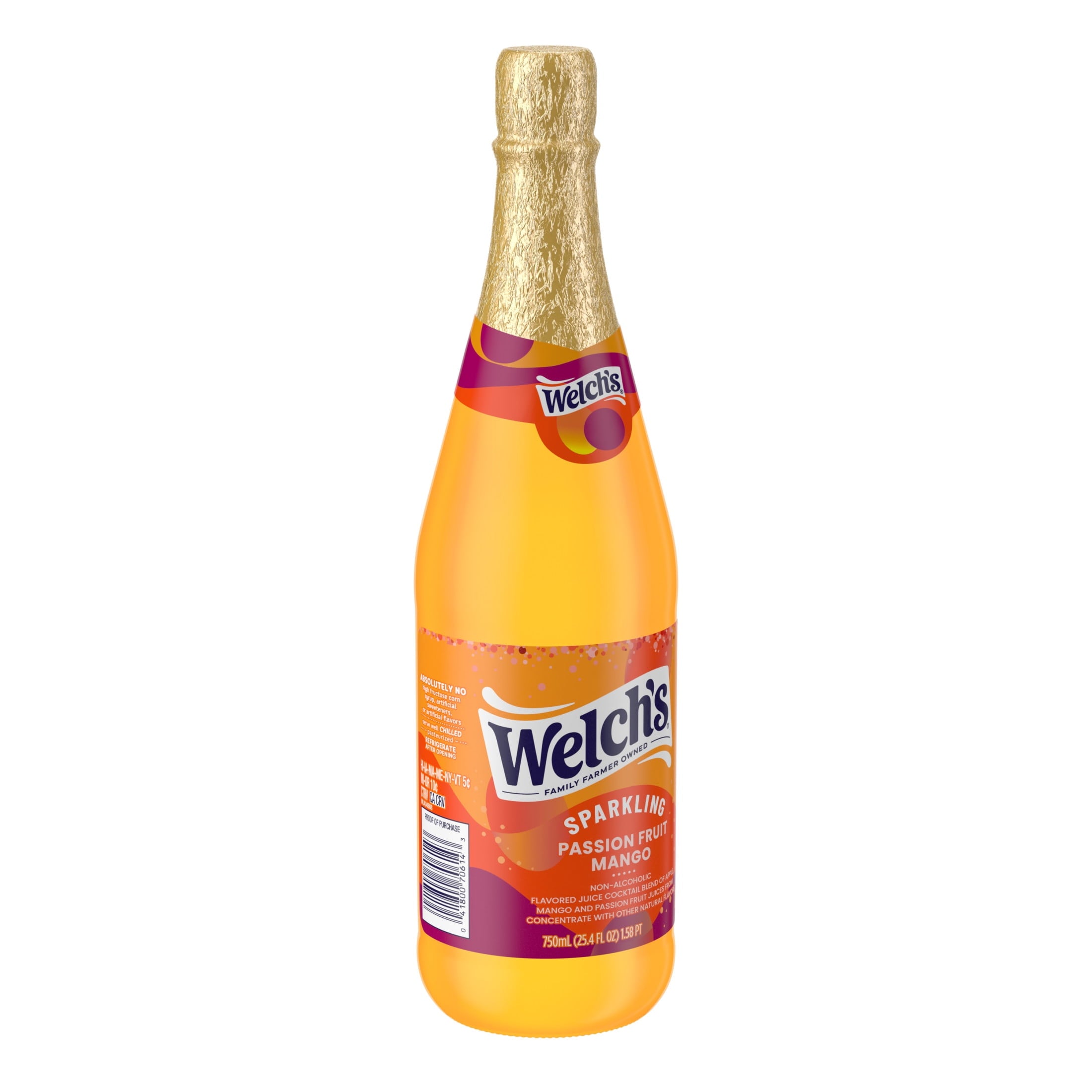 Welch's Passion Fruit Mango Sparkling Juice Cocktail 25.4 fl oz Bottle