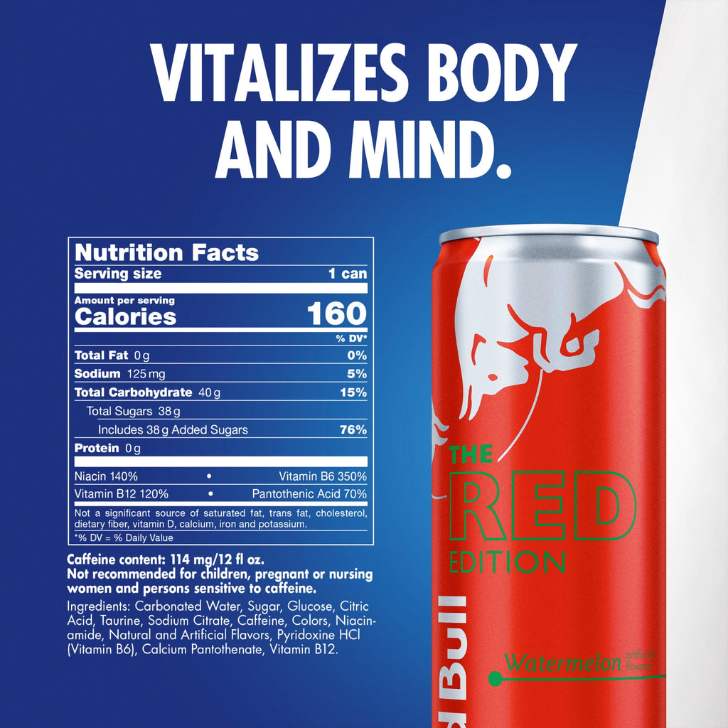 Red Bull Red Edition Watermelon Energy Drink 12 fl oz Single Can