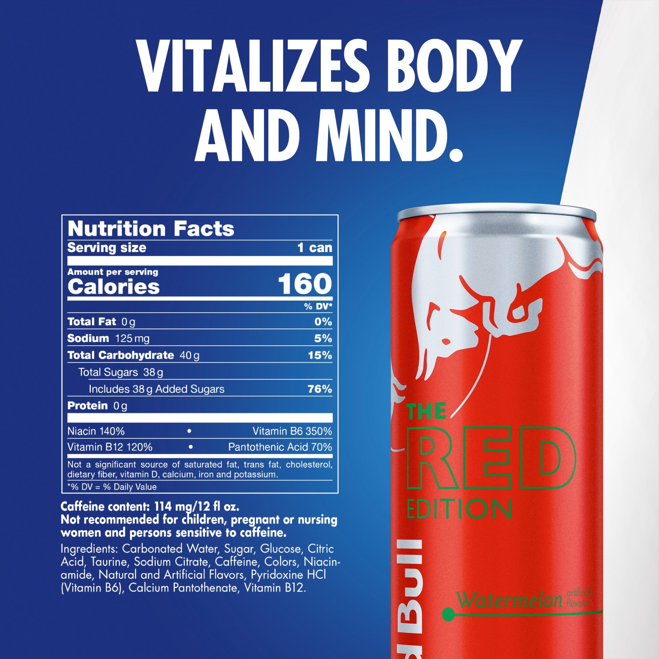 Red Bull Red Edition Watermelon Energy Drink 12 fl oz Single Can