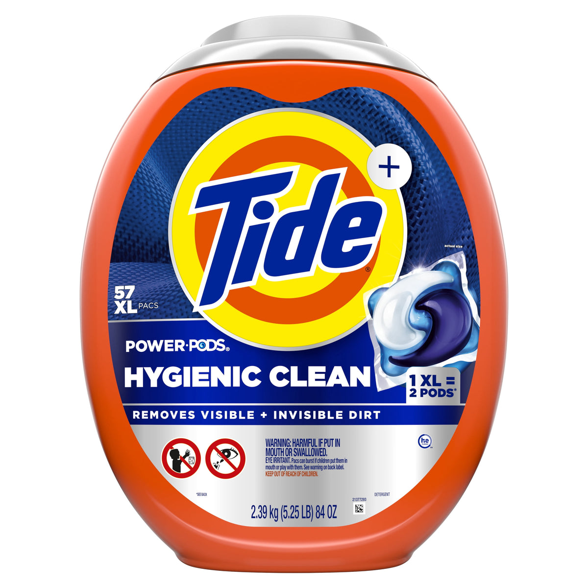 Tide Hygienic Clean Power PODS Laundry Detergent Pacs Original Scent 57 Count