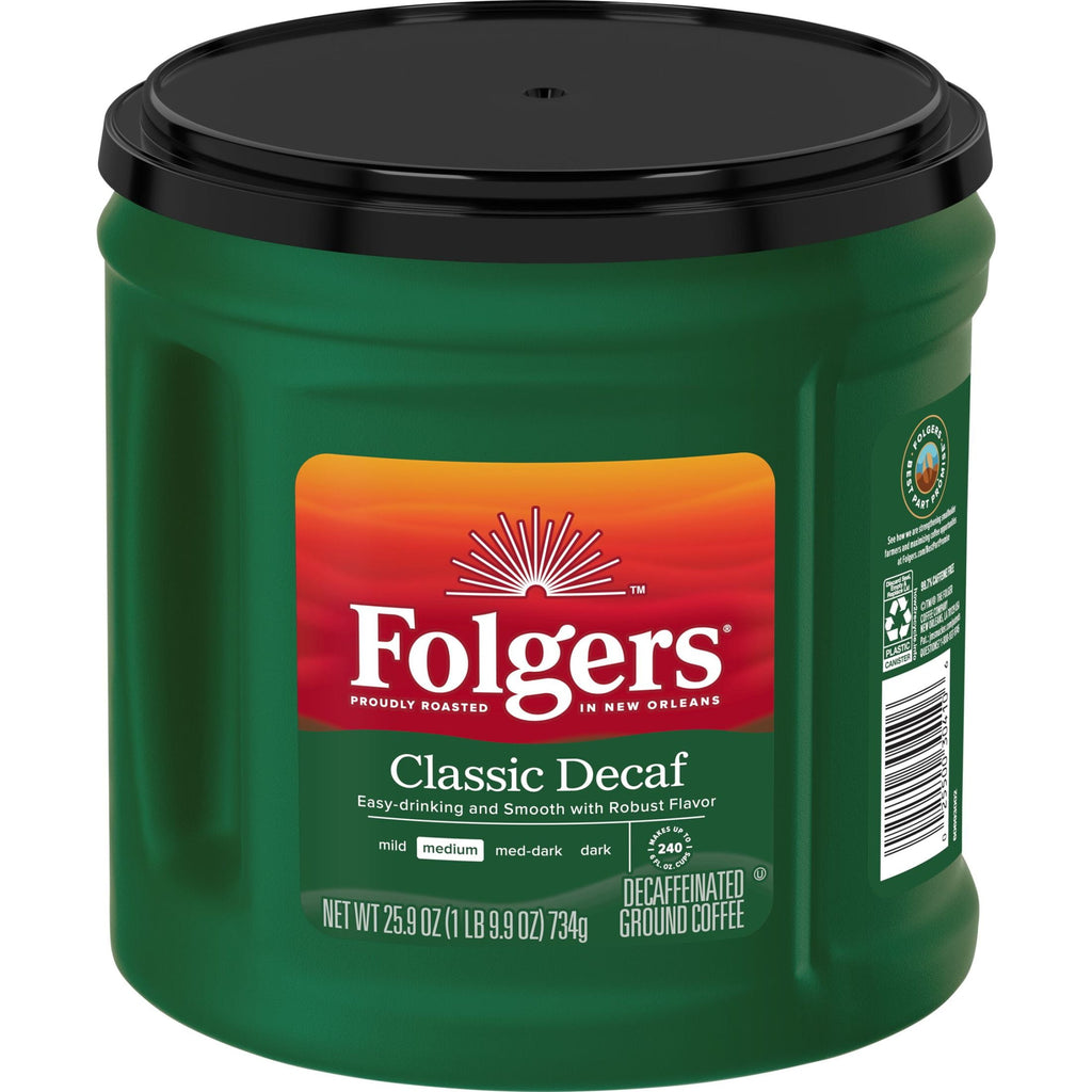 Folgers Classic Decaf Medium Roast Ground Coffee 25.9 oz Canister