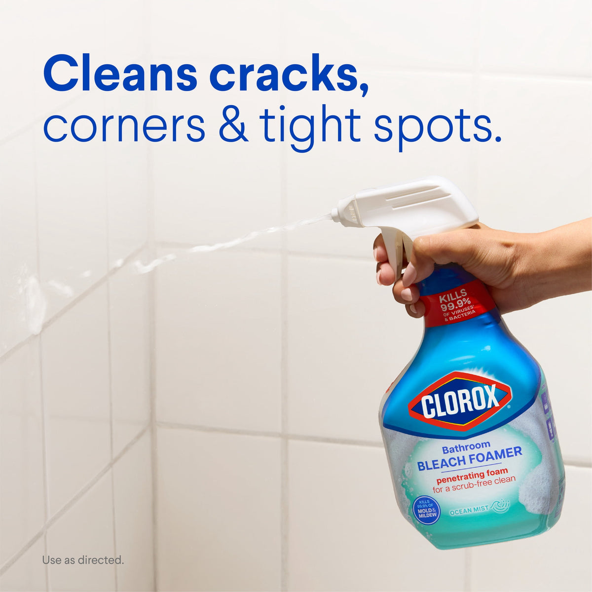 Clorox Bleach Foamer Bathroom Shower Cleaner Spray Ocean Mist 30 fl oz