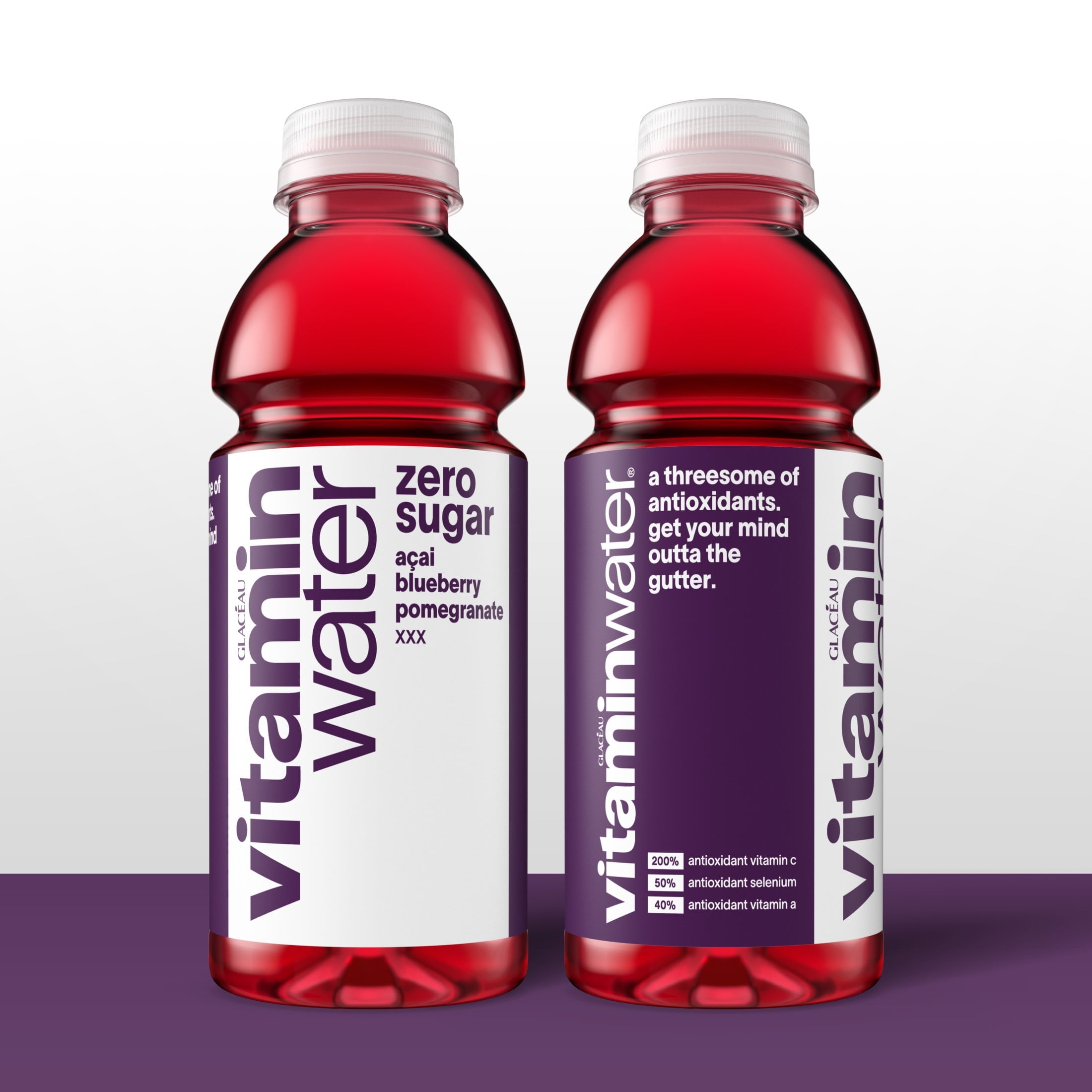 vitaminwater XXX Zero Sugar Acai-Blueberry-Pomegranate Water Beverage 16.9 fl oz Plastic Bottles 6 Pack