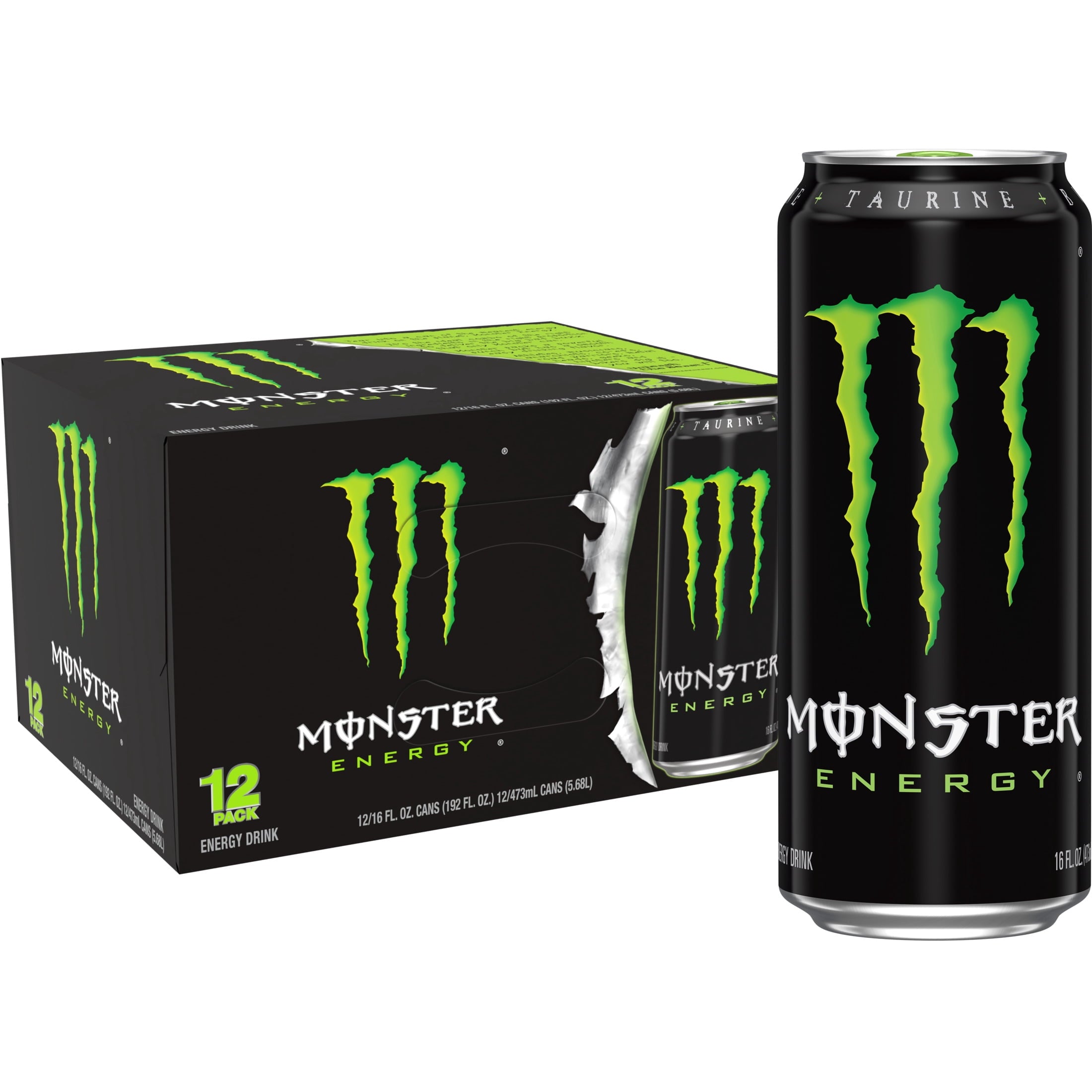 Monster Energy Original Energy Drink 16 fl oz 12 Pack Cans