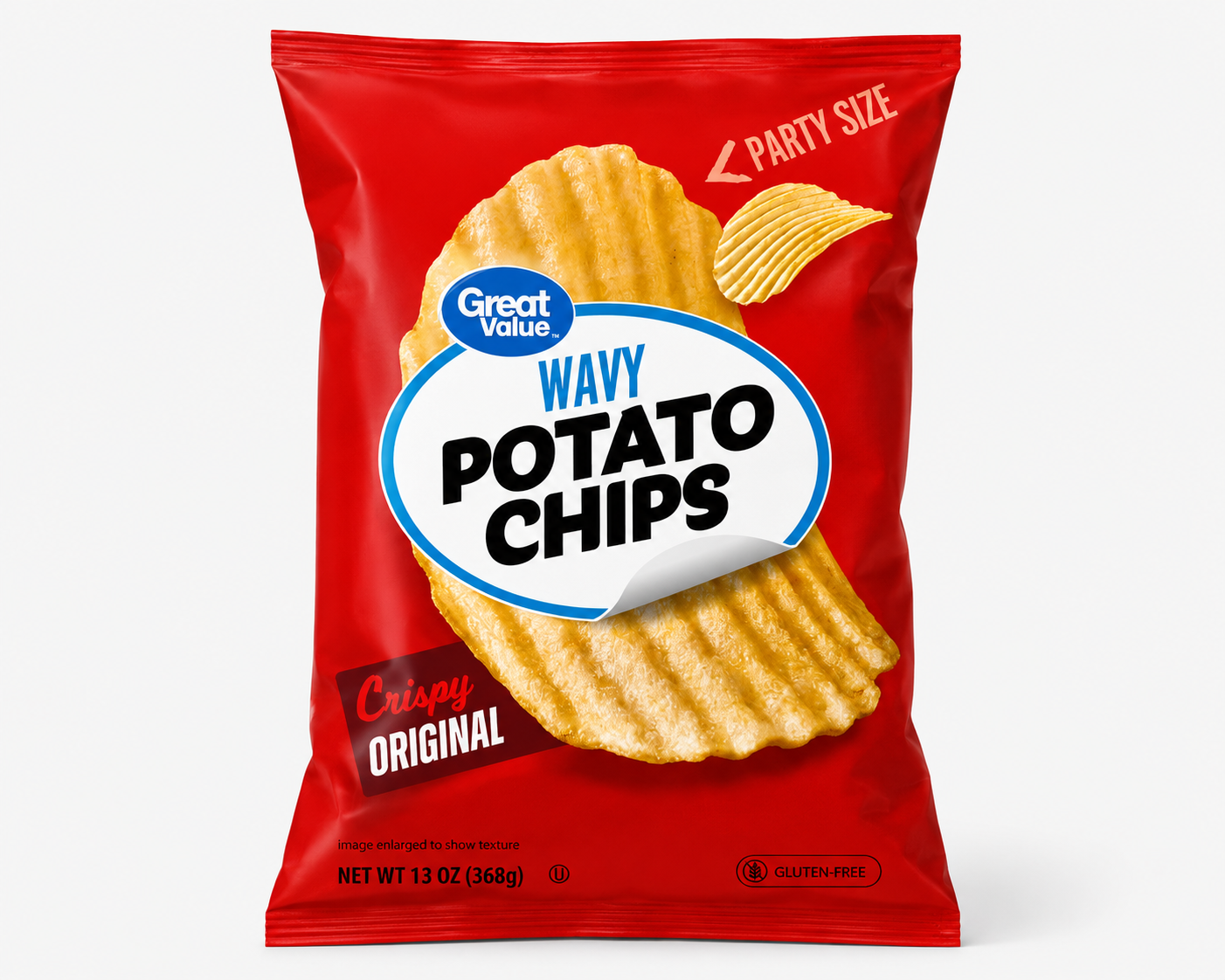 Original Wavy Potato Chips Party Size 13 Oz 1 Count Great Value