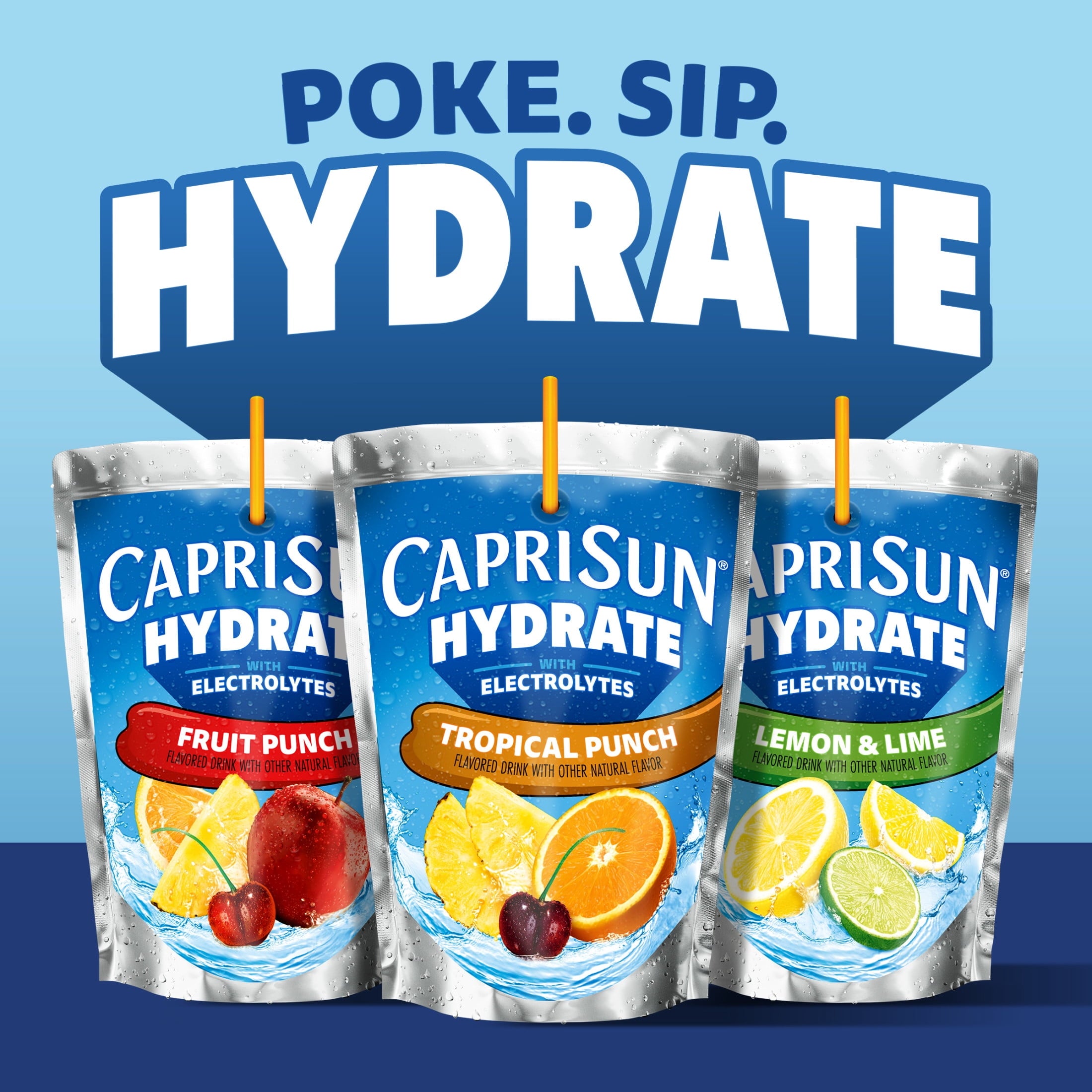 Capri Sun Hydrate with Electrolytes Tropical Punch Flavored Drink 6 fl oz Pouches 10 Count