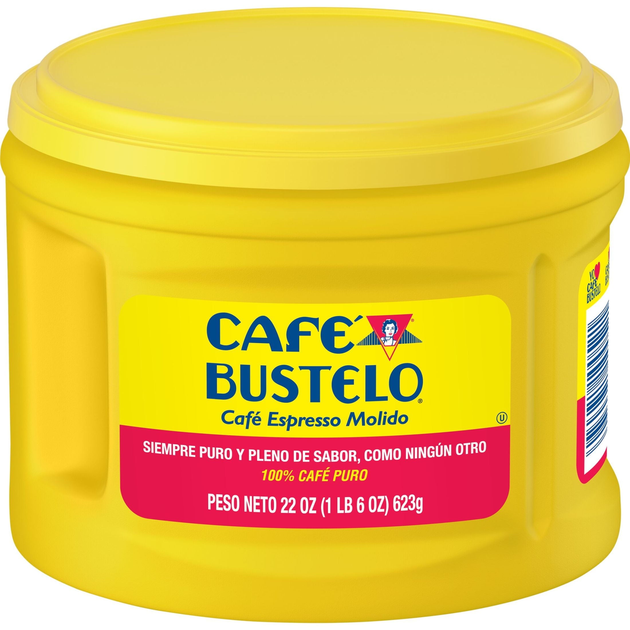 Café Bustelo Naturally Caffeinated Dark Roast Espresso Ground Coffee 22 oz Canister