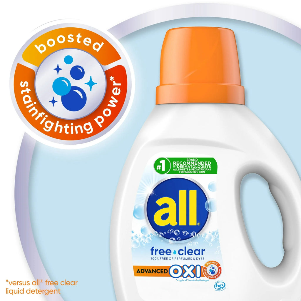 all Free Clear Oxi Liquid Laundry Detergent Unscented 141 fl oz 79 Loads