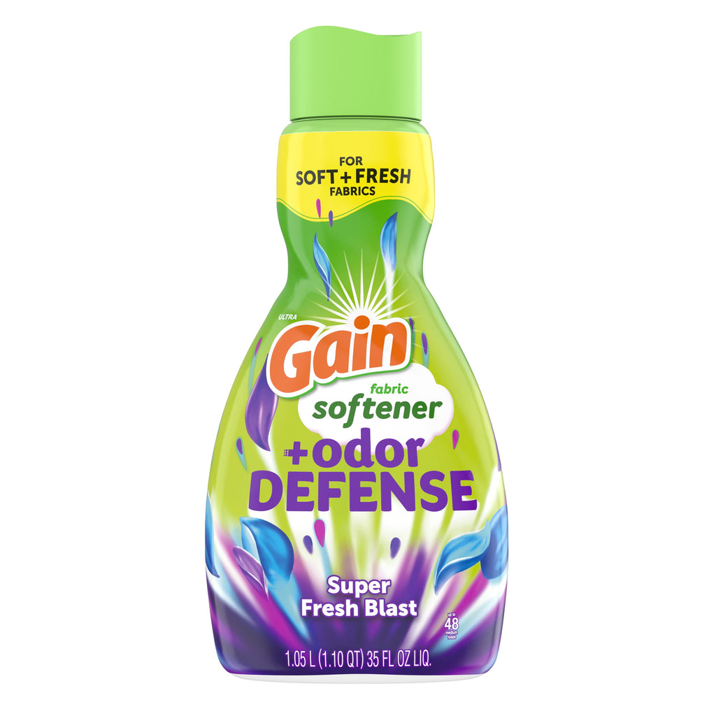 Gain Odor Defense Liquid Fabric Softener Super Fresh Blast Scent 35 fl oz 48 Loads