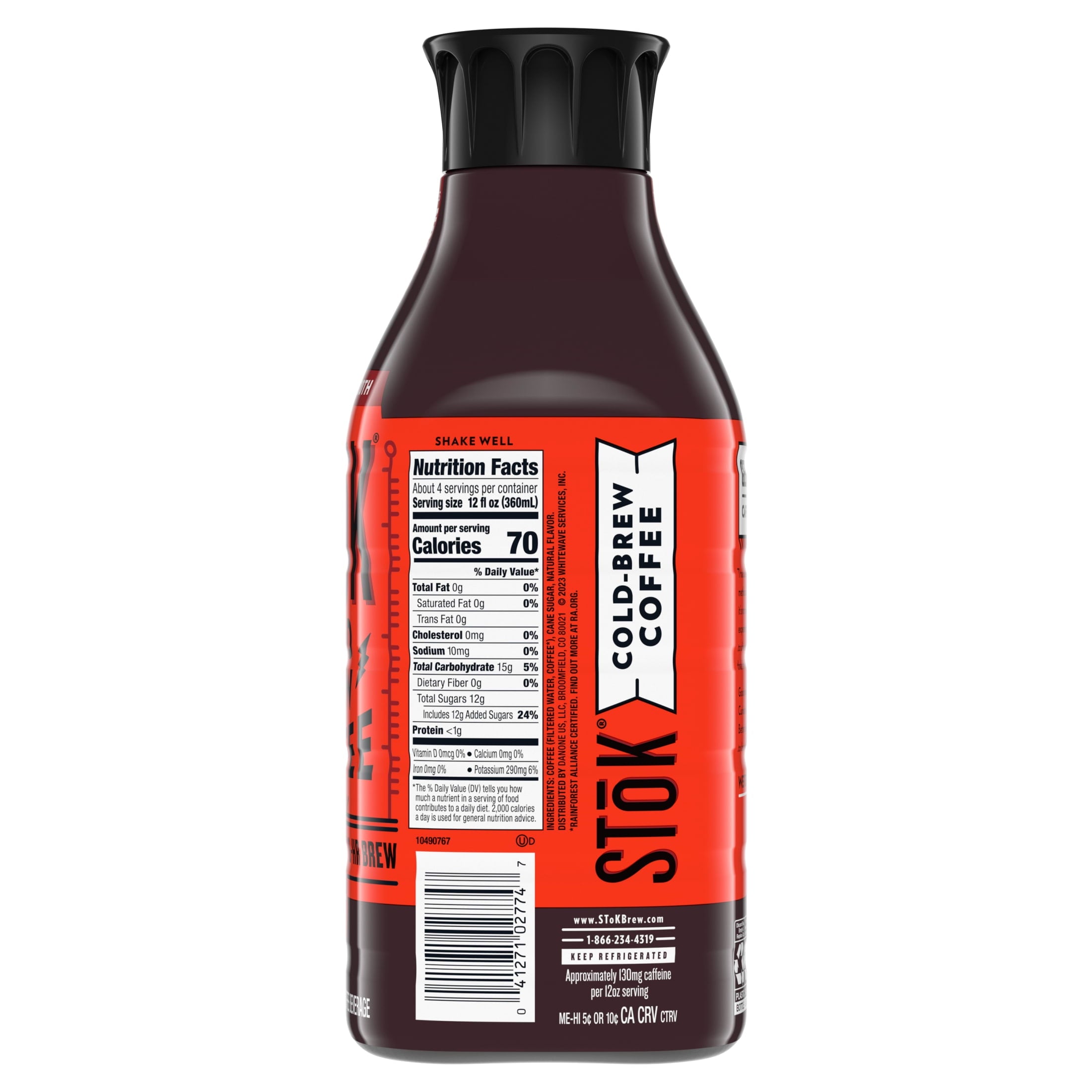 SToK Not Too Sweet Naturally Caffeinated Medium Roast Black Cold Brew Coffee 48 fl oz Bottle
