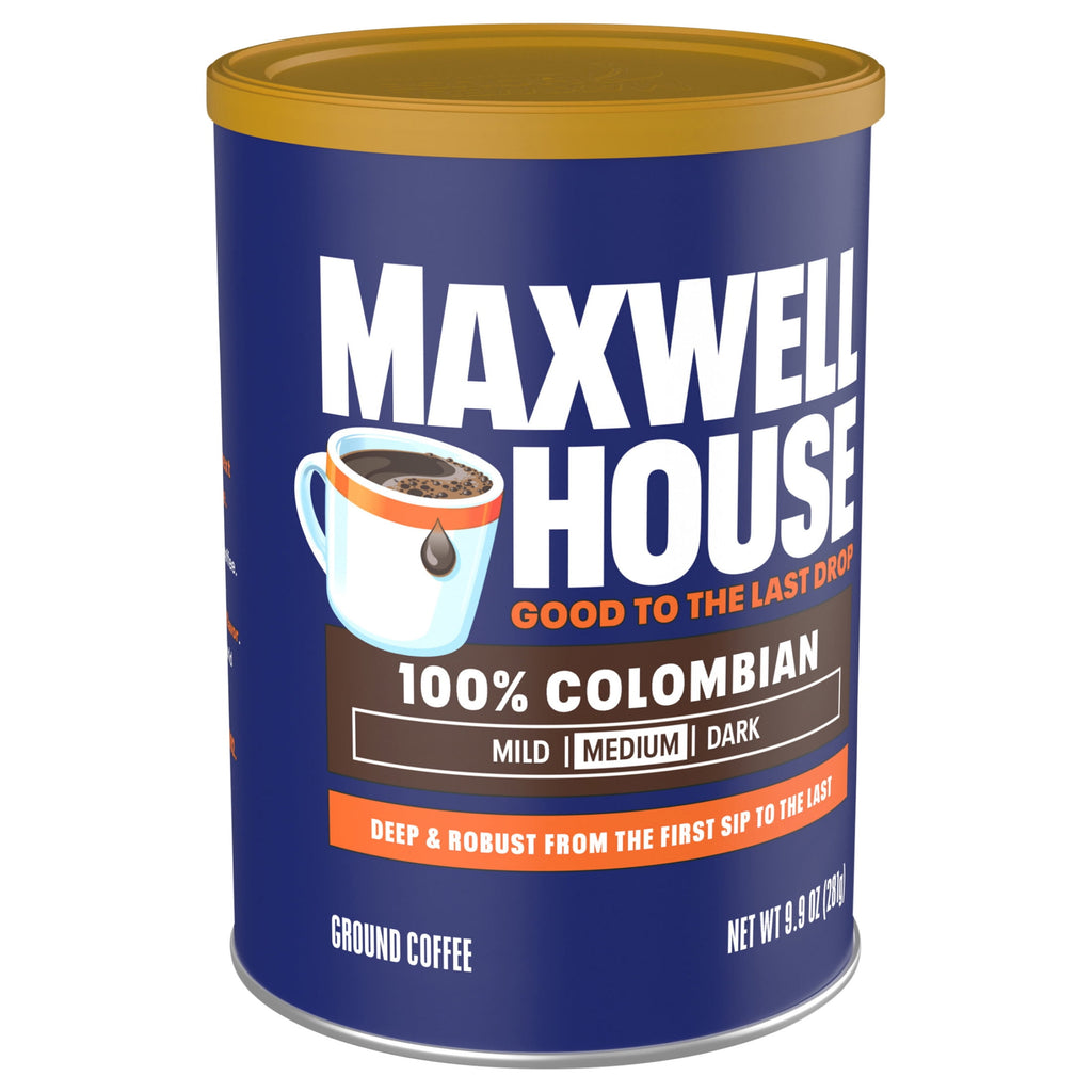 Maxwell House 100% Colombian Naturally Caffeinated Medium Roast Ground Coffee 9.9 oz Canister