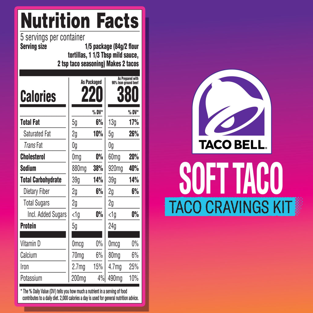 Soft Taco Cravings Kit 14.8 Oz 10 Count Taco Bell