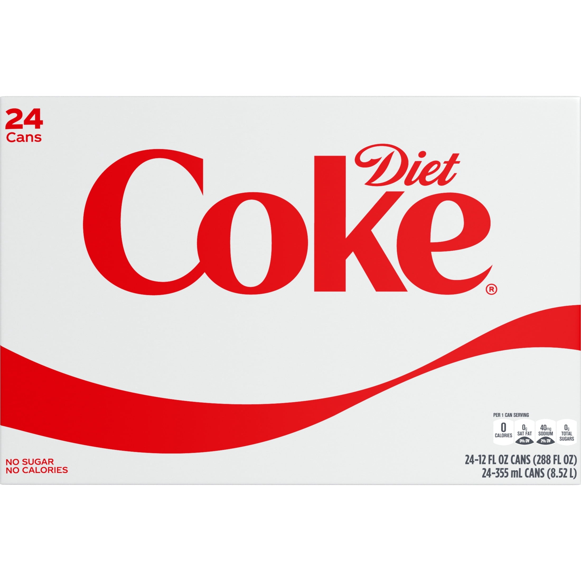 Diet Soda Pop Cans 12 Fl Oz 24 Pack Diet Coke