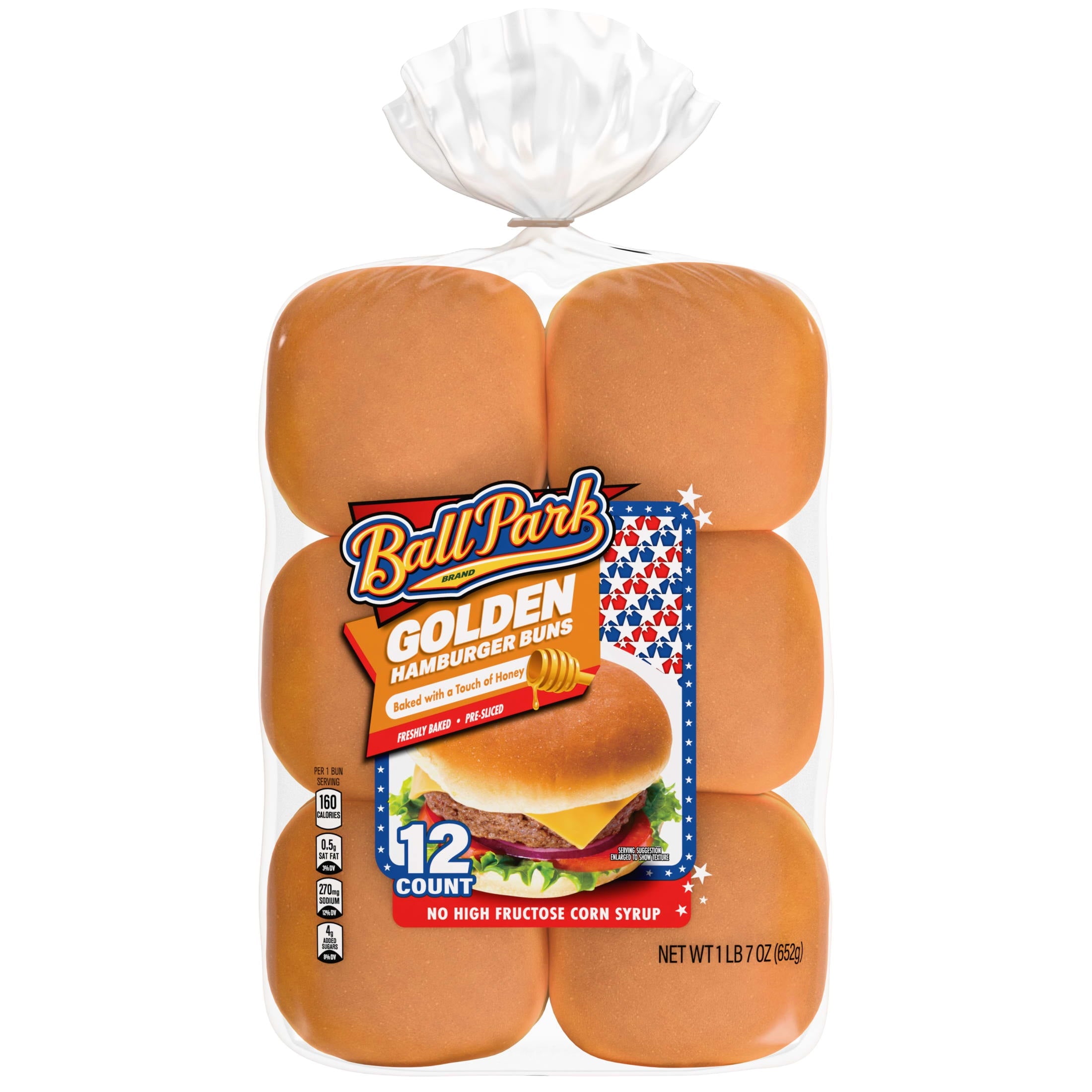 Golden Hamburger Buns 23 Oz 12 Count