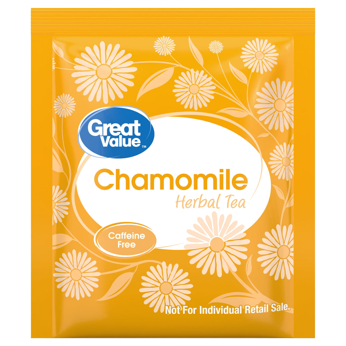 Great Value Chamomile Naturally Decaffeinated Herbal Tea Bags 1.41 oz 40 Count